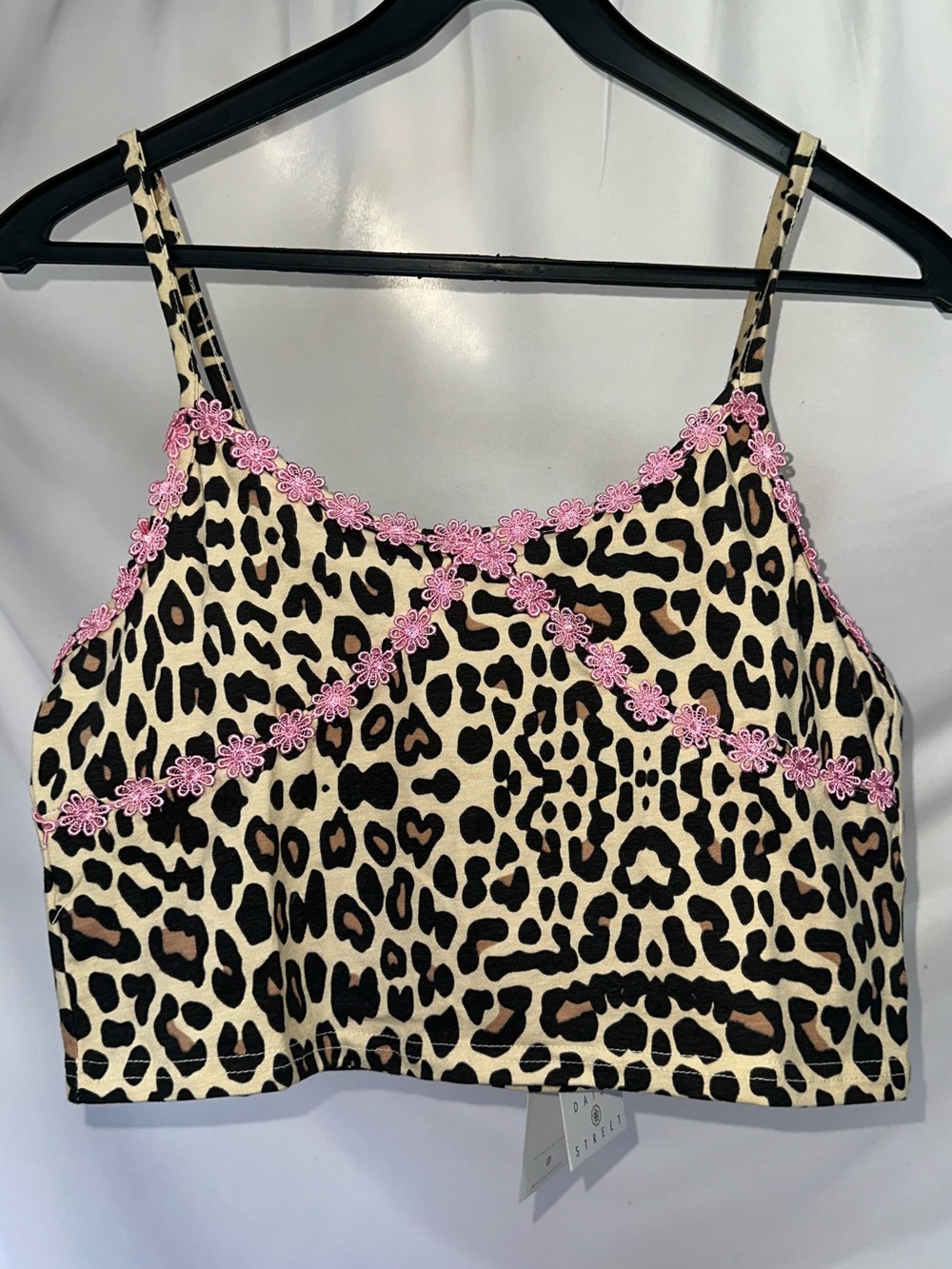 Y2K Leopard Print Crop Cami